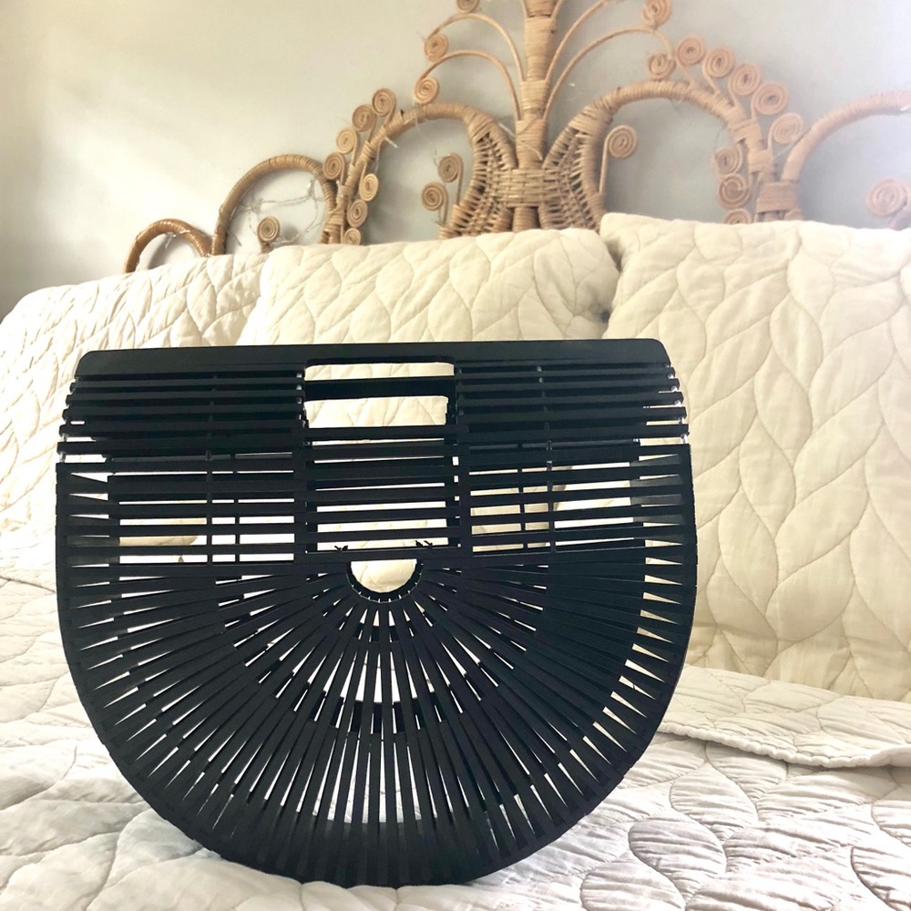 Cult Gaia inspired wooden purse - Black